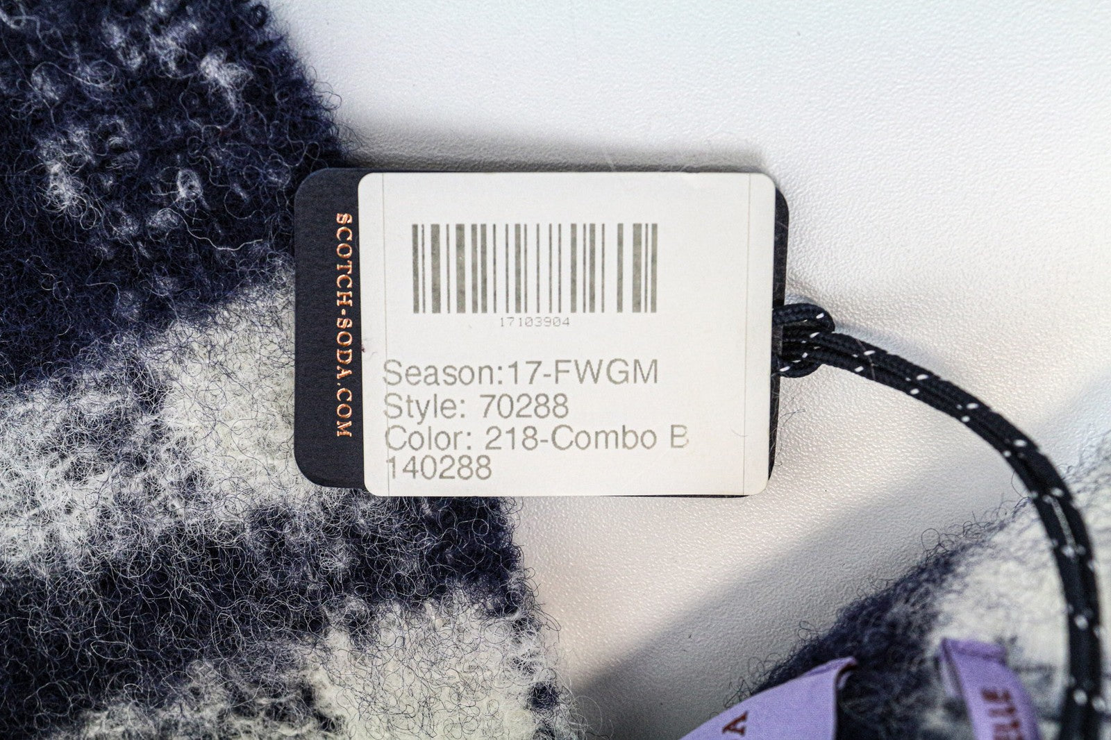 SCOTCH R'BELLE moteriškas šalikas OS mėlynas languotas raštas laisvalaikio pavasario rudens apranga 