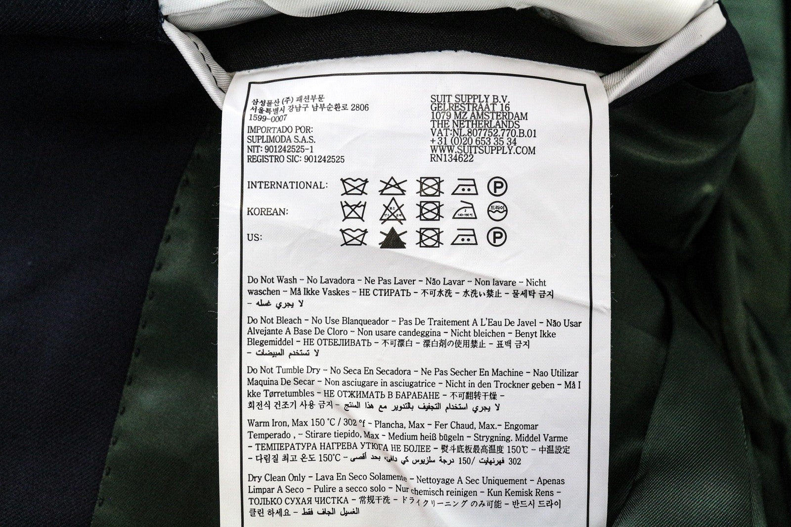 SUITSUPPLY La Spalla Men's Blazer UK38S Blue Wool Single-Breasted Lined Jacket