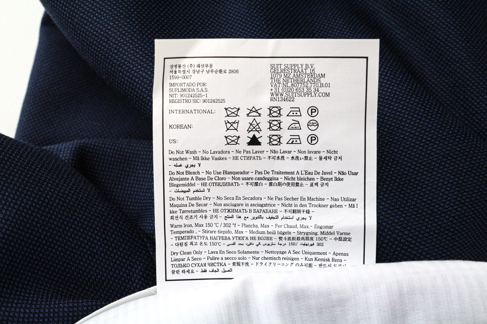 SUITSUPPLY La Spalla Men's Suit UK44R Blue Wool 2Pc Lined Pleated Classic Look