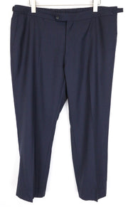 SUITSUPPLY Soho Traveller Men's Pants UK44R Wool Blue Lined Side Adjusters