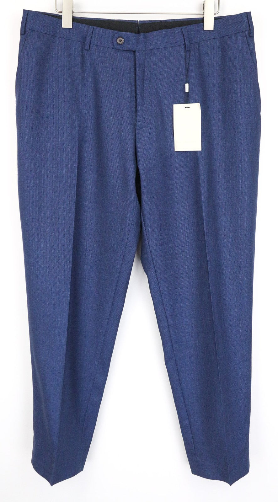 SUITSUPPLY Brescia Men's Trousers UK44R Wool Blue Pleated Lined Classic Fit
