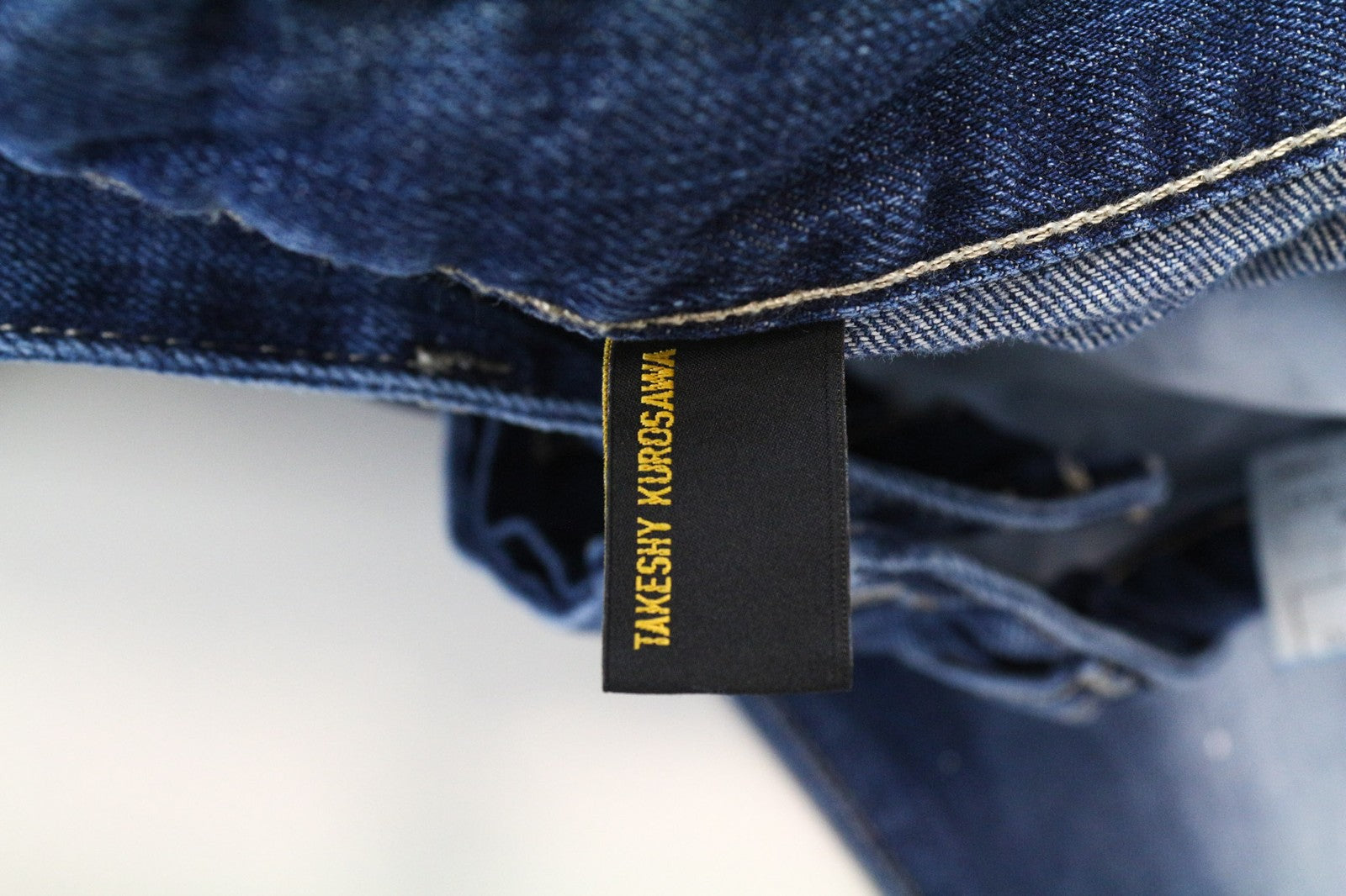 TAKESHY KUROSAWA Men's Jeans W32 Blue Cotton Regular Fit Distressed Faded