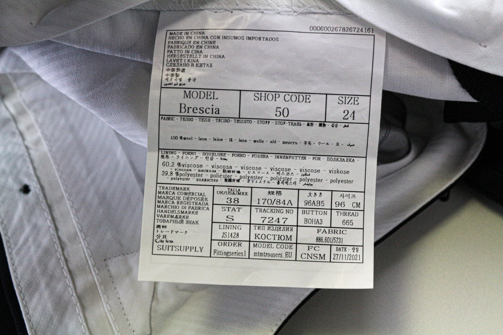 SUITSUPPLY La Spalla Men's Suit UK40R Wool Blue S110s Perennial Slim 3-Piece