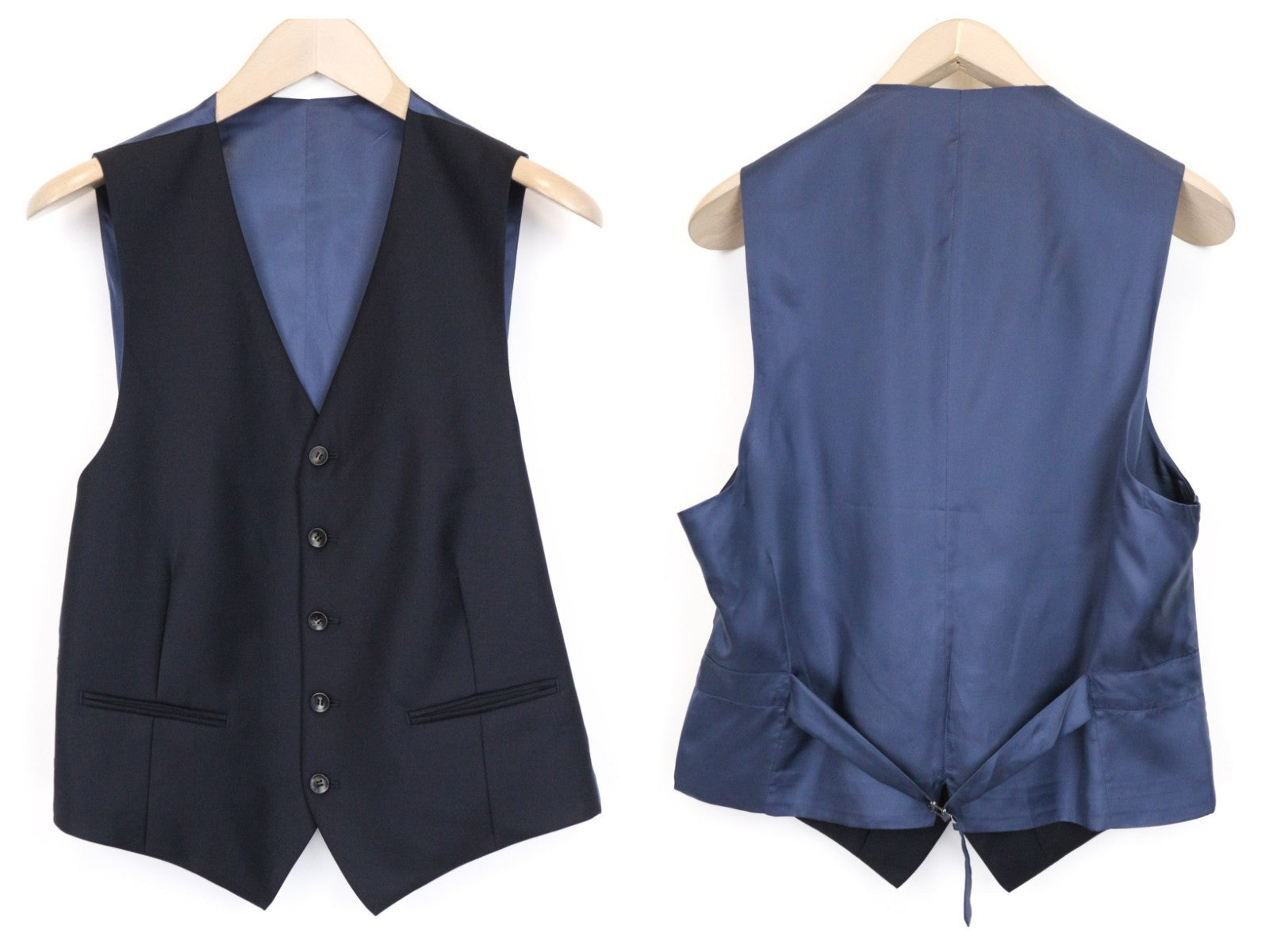 SUITSUPPLY La Spalla Men's Suit UK40R Wool Blue S110s Perennial Slim 3-Piece