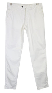 SUITSUPPLY Porto Novo Men's Pants UK32R White Slim Chino Stretch Flat Front