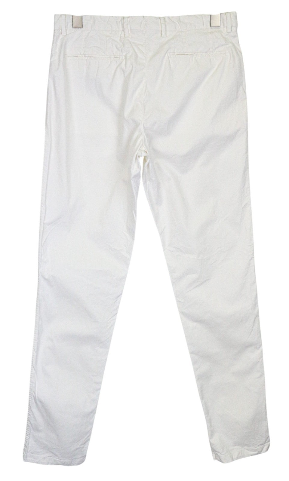 SUITSUPPLY Porto Novo Men's Pants UK32R White Slim Chino Stretch Flat Front