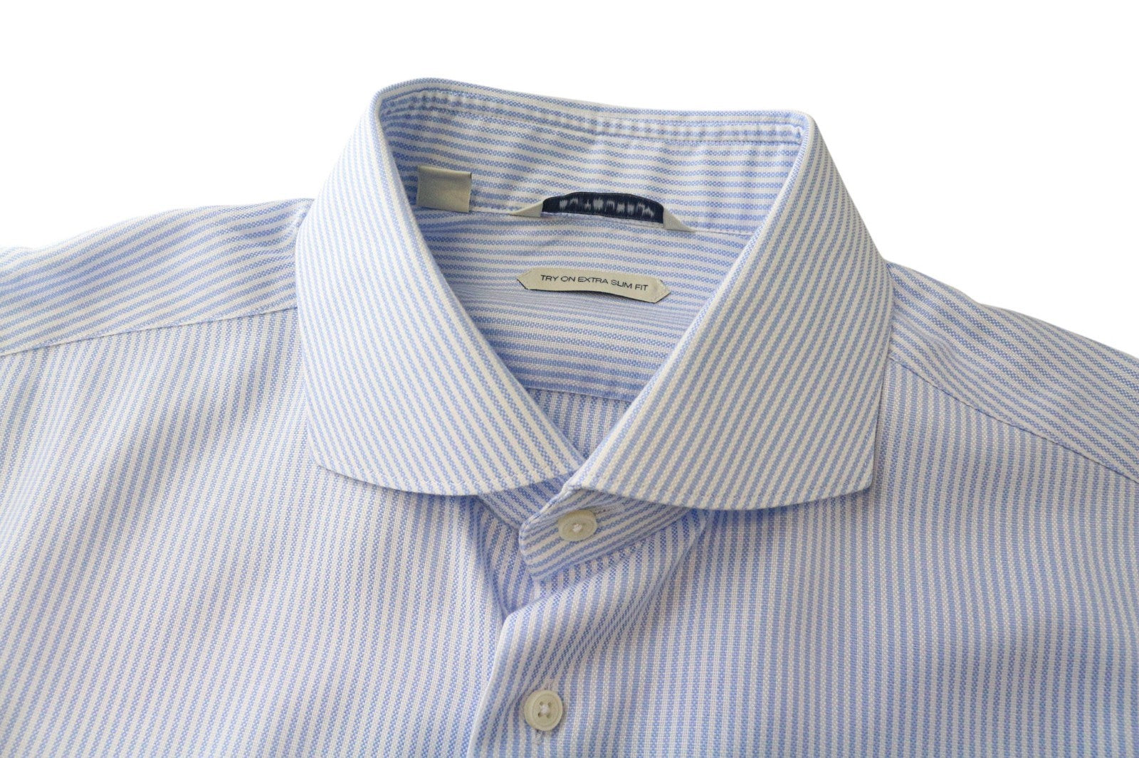 SUITSUPPLY Men's Formal Shirt 43/17 Extra Slim Blue Pure Cotton Striped