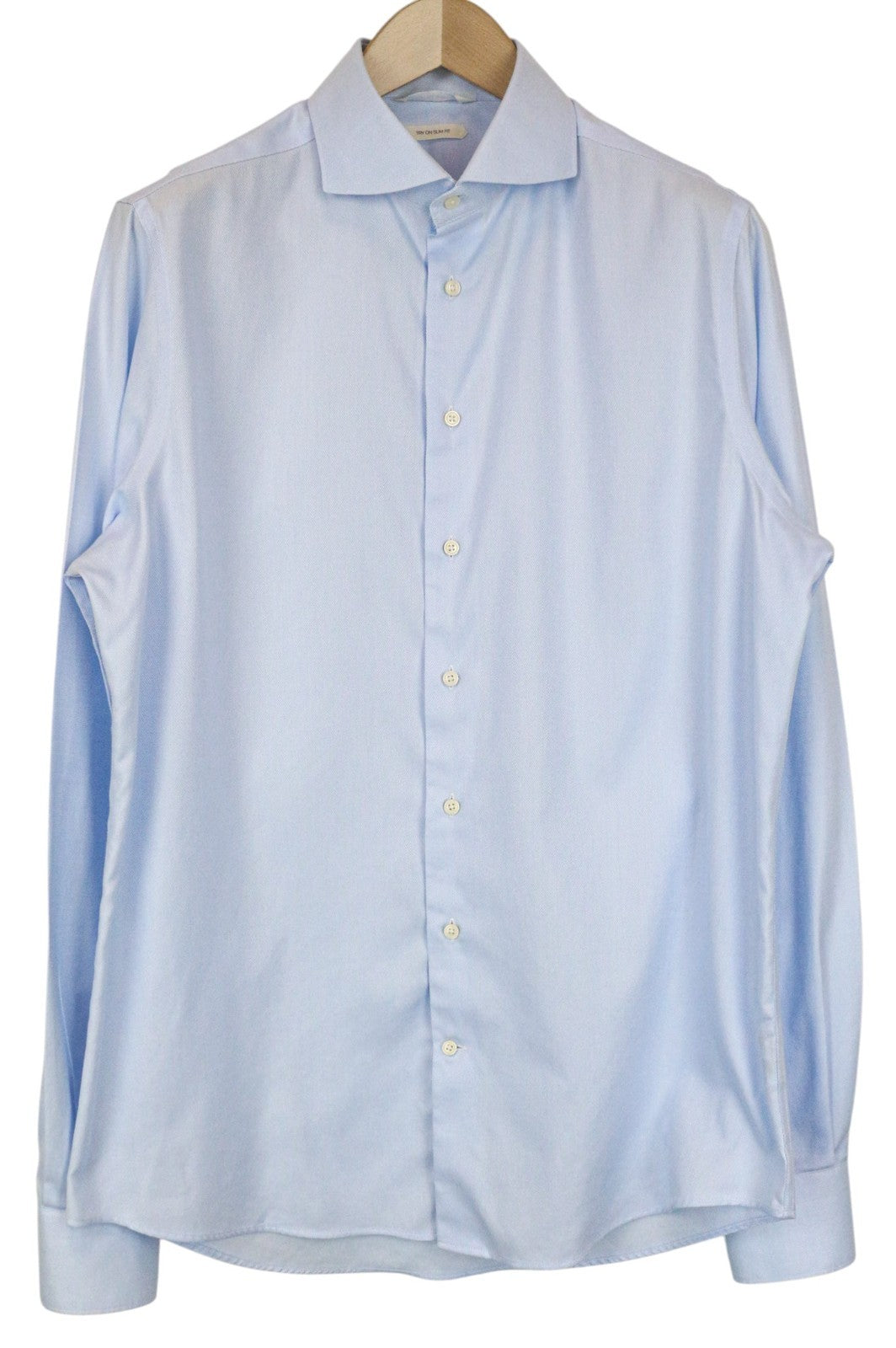 SUITSUPPLY Men's Formal Shirt 41L/16L Slim Blue Pure Cotton Cutaway Collar