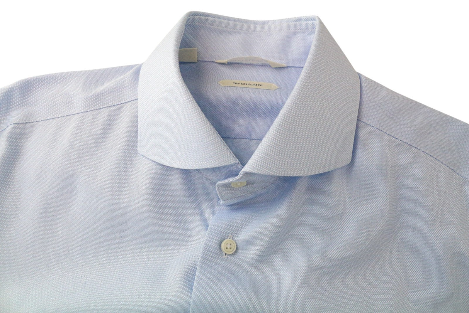 SUITSUPPLY Men's Formal Shirt 41L/16L Slim Blue Pure Cotton Cutaway Collar