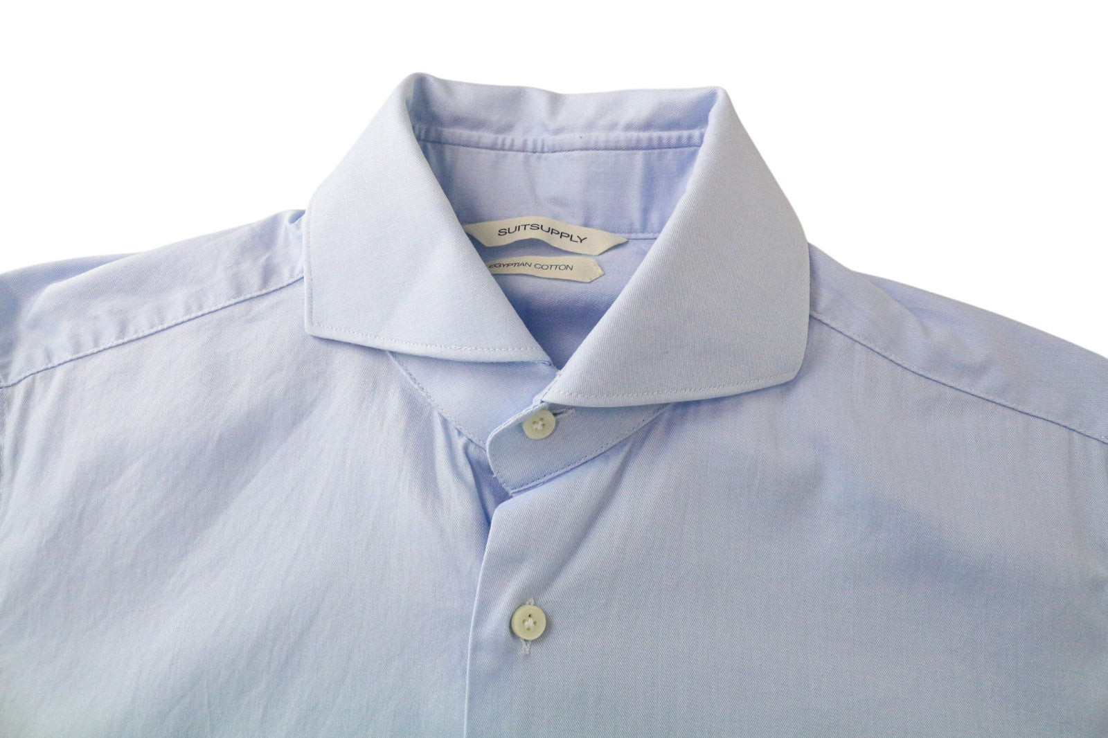 SUITSUPPLY vyriški formalūs marškiniai, 39L/15.5L, ypač ploni, mėlyni, gryno iškirptės audinio 