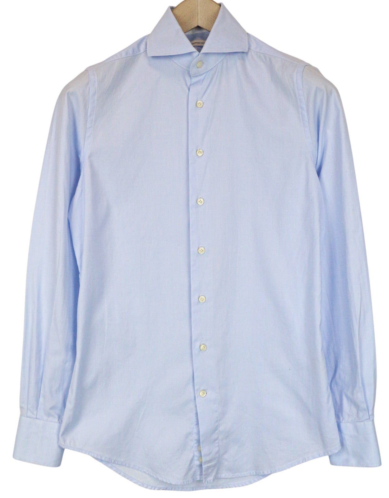 SUITSUPPLY Men's Formal Shirt 35/13.5 Slim Blue Pure Cotton Cutaway Collar