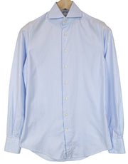 SUITSUPPLY Men's Formal Shirt 35/13.5 Slim Blue Pure Cotton Cutaway Collar