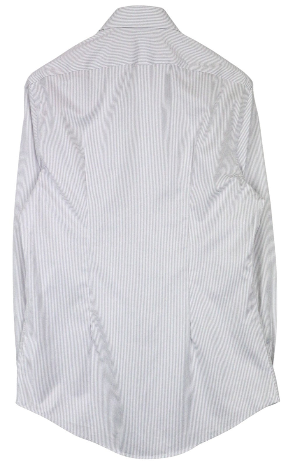 „SUITSUPPLY Traveller“ vyriški formalūs marškiniai, 39/15,5, ploni pilki, balti dryžuoti, iškirpti 