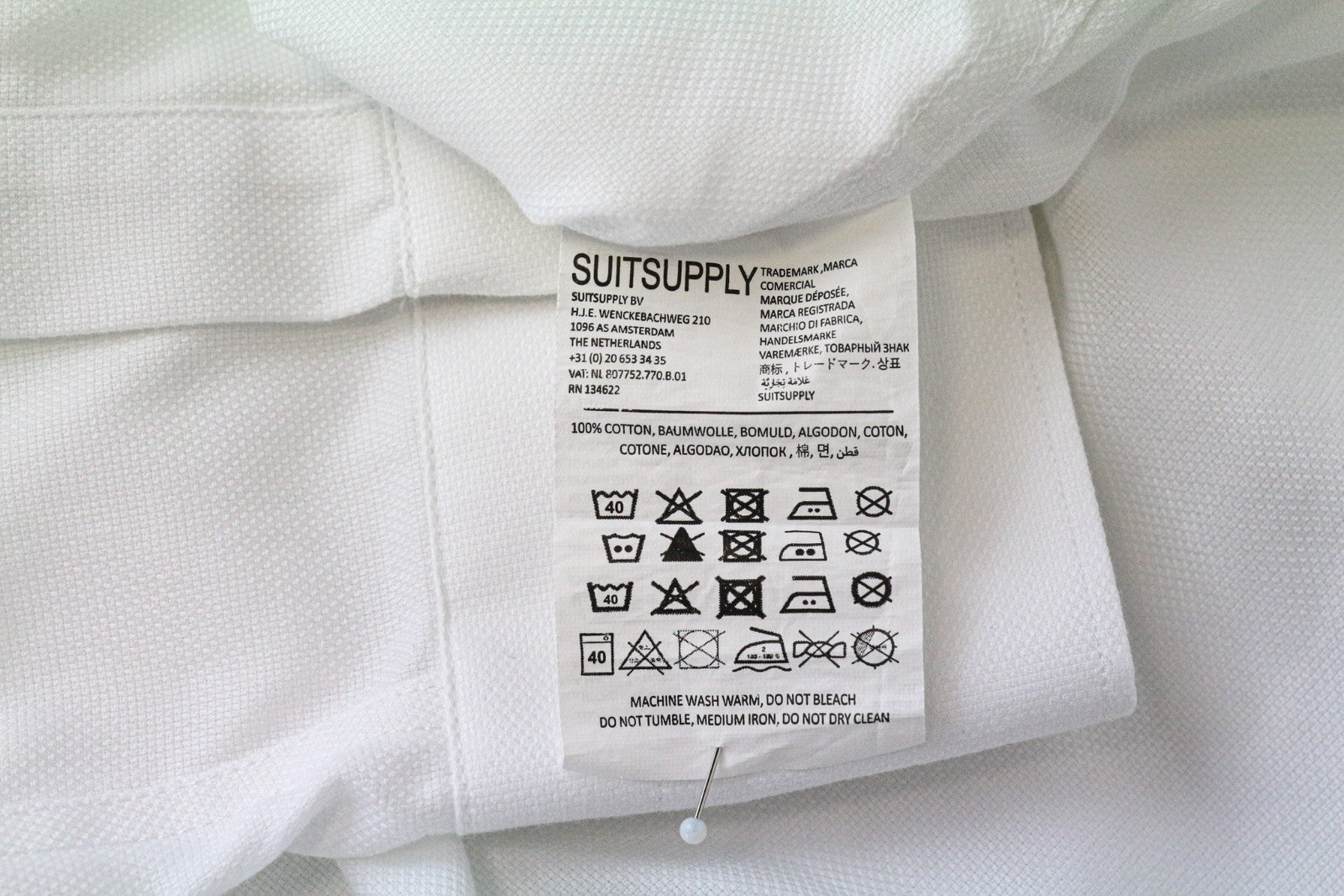 „SUITSUPPLY Traveller“ vyriški formalūs marškinėliai, 39/15.5, ypač ploni, balti ilgomis rankovėmis 