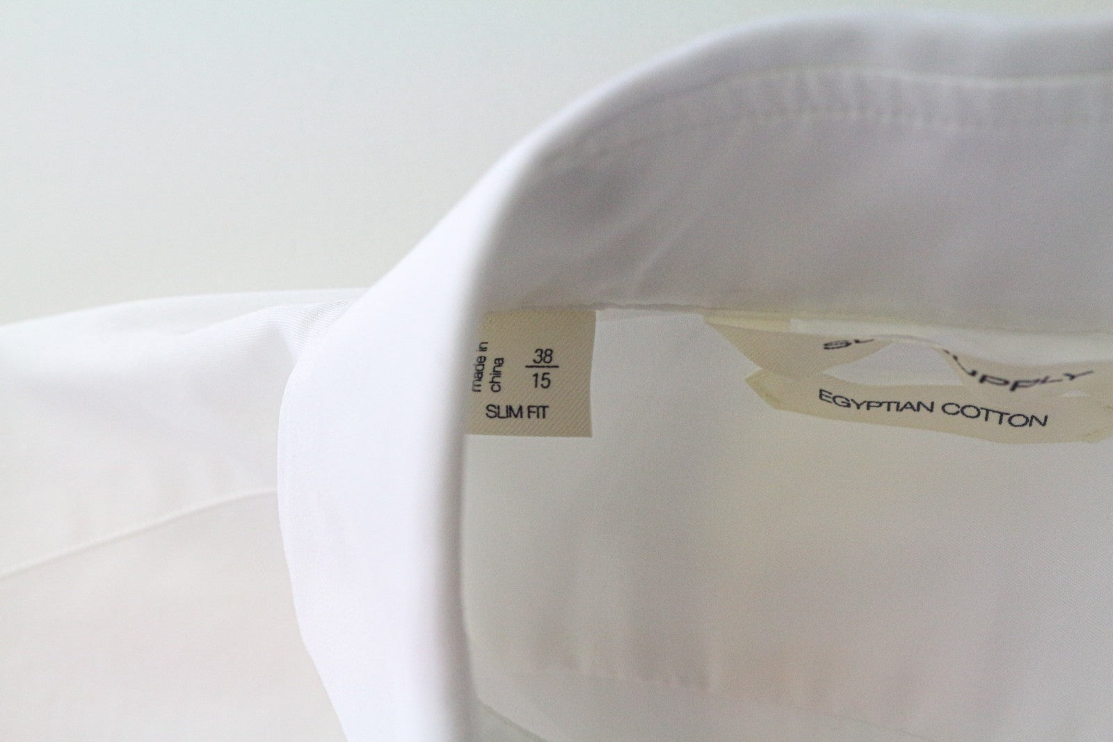 SUITSUPPLY vyriški formalūs marškinėliai, 38/15, ploni, balti, medvilniniai, ilgomis rankovėmis, klasikinio stiliaus 