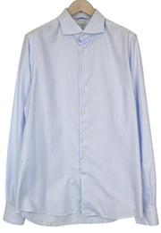 SUITSUPPLY Men's Formal Shirt 44L/17.5L Extra Slim Blue Cotton Twill