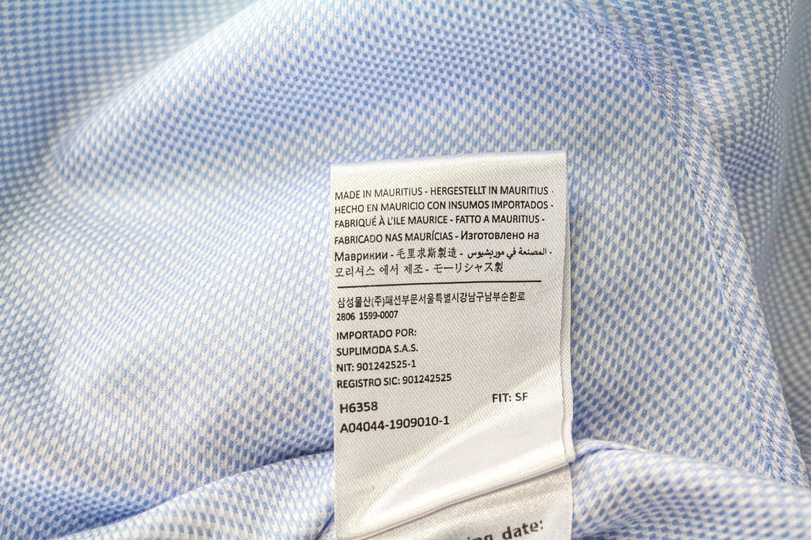 „SUITSUPPLY Traveller“ vyriški formalūs marškiniai, 41/16, ploni, mėlyni, raštuoti medvilniniai marškiniai 