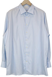 „SUITSUPPLY Traveller“ vyriški formalūs marškinėliai 45/17.75 ploni mėlyni medvilniniai ilgomis rankovėmis 