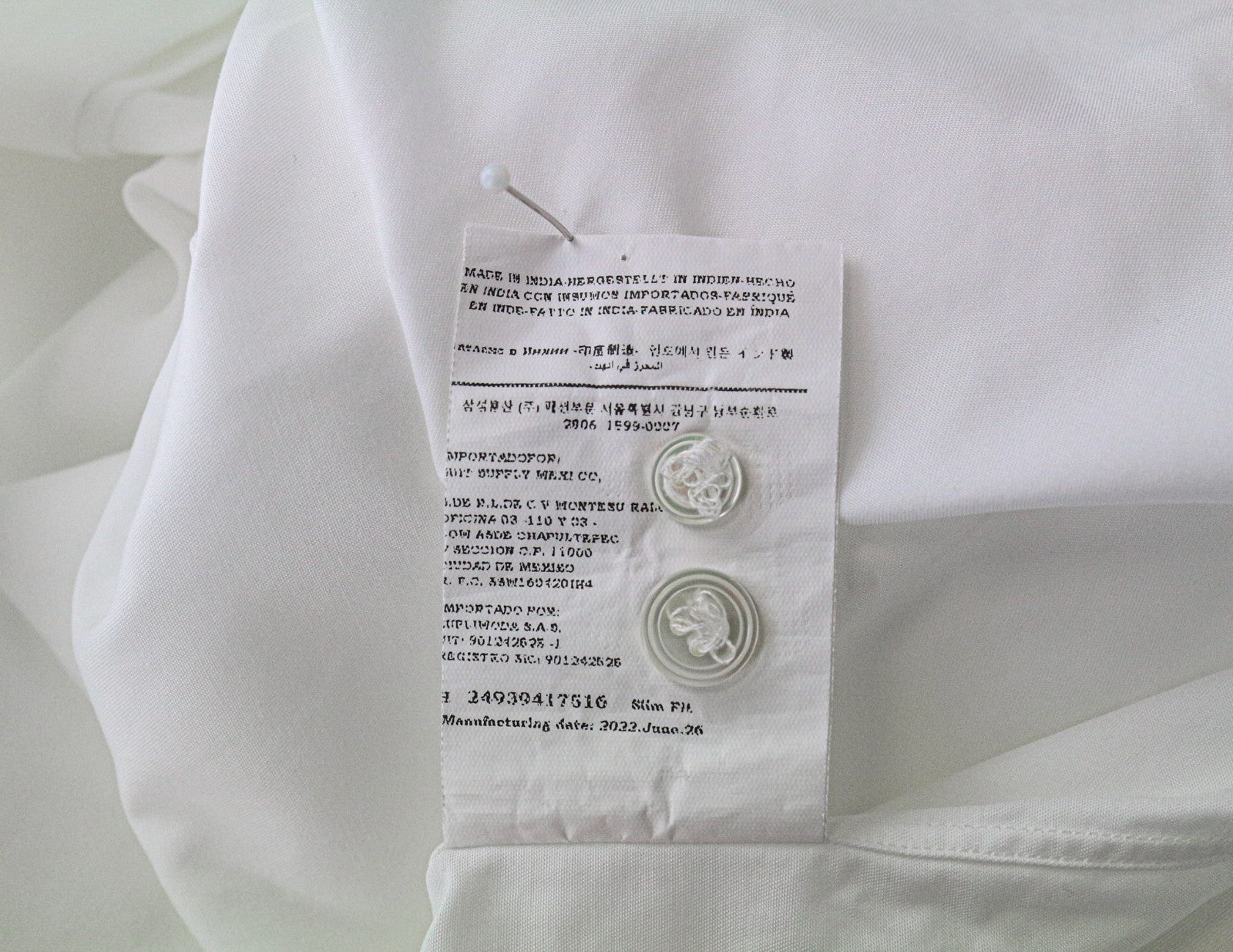 SUITSUPPLY Men's Formal Shirt ~M Slim White Cotton Button-Up Twill Classic