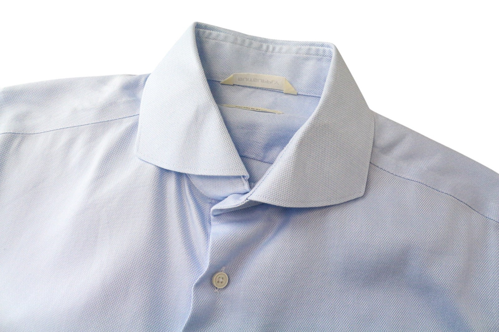 SUITSUPPLY Men's Formal Shirt 39L/15.5L Slim Blue Cotton Cutaway Collar