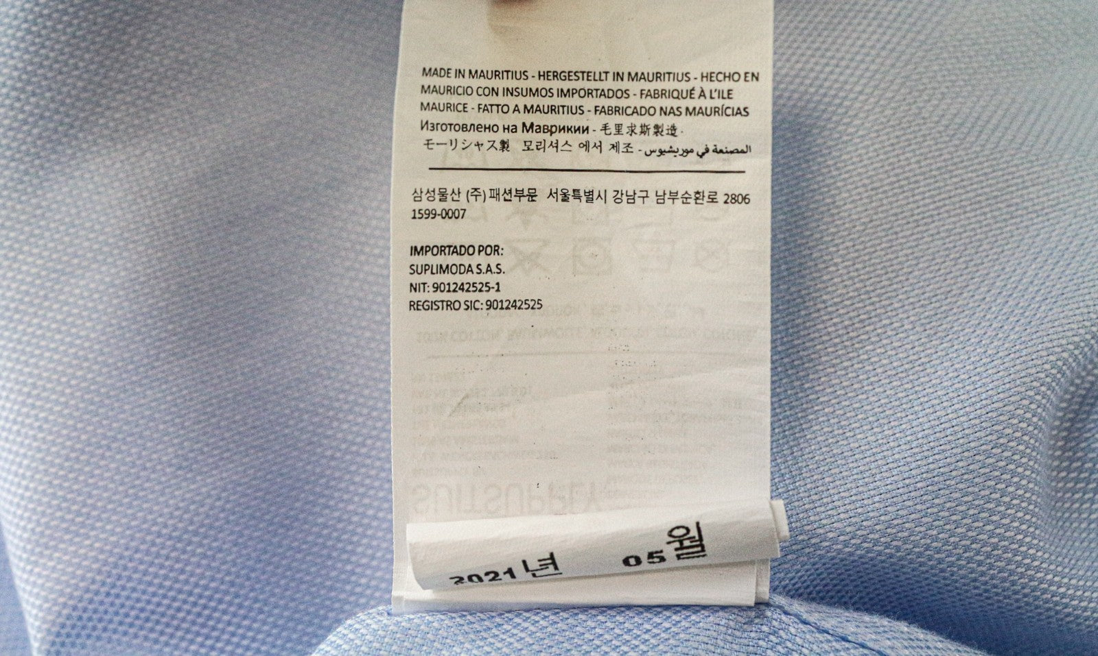 SUITSUPPLY Men's Formal Shirt 39L/15.5L Slim Blue Cotton Cutaway Collar