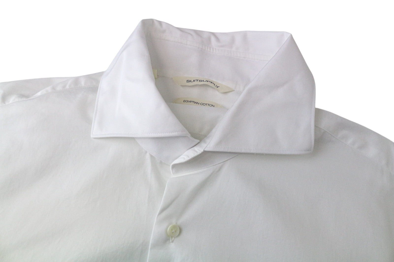 SUITSUPPLY vyriški formalūs marškinėliai 41/16 ploni balti medvilniniai ilgomis rankovėmis klasikinio stiliaus 