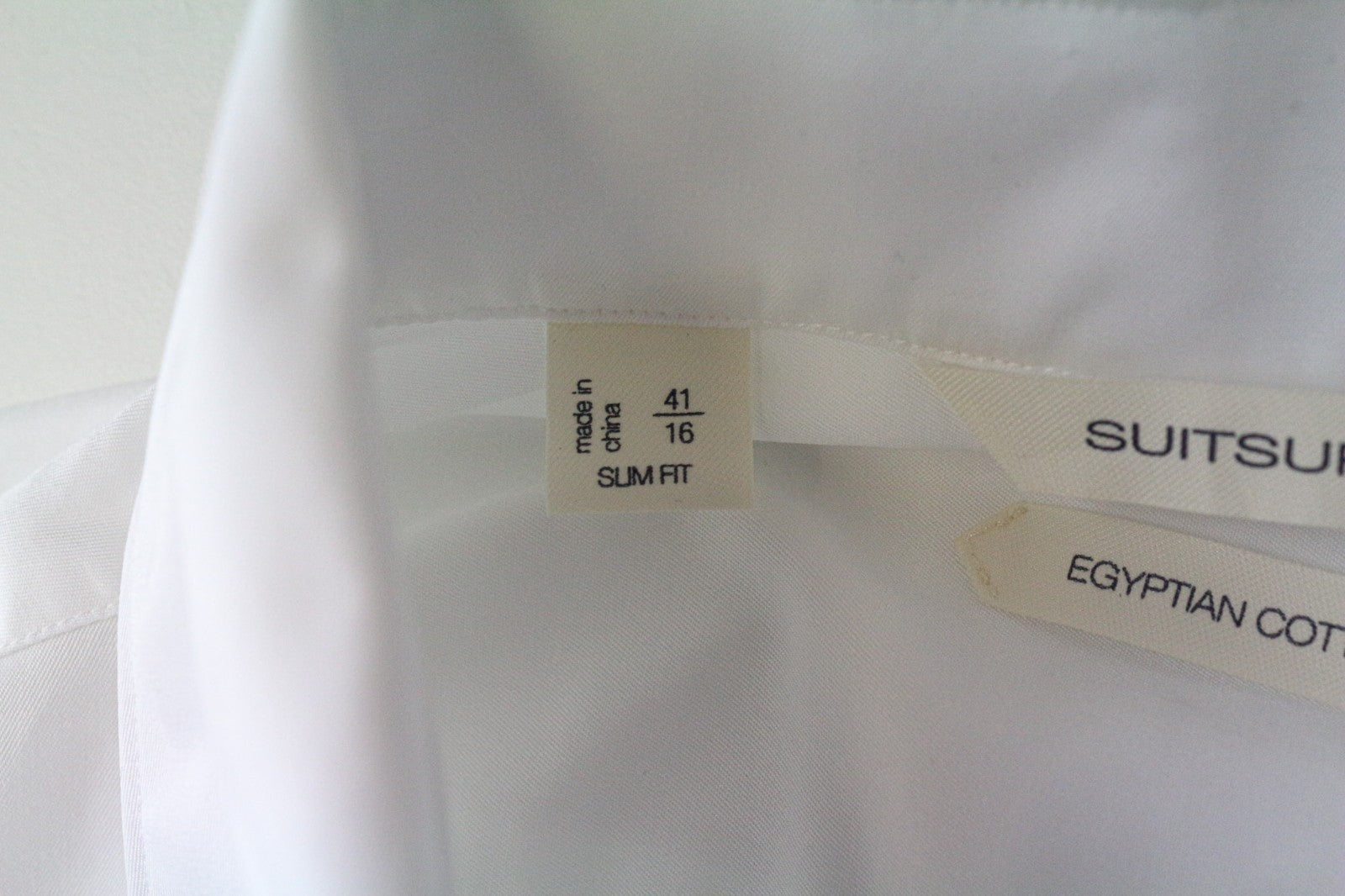 SUITSUPPLY vyriški formalūs marškinėliai 41/16 ploni balti medvilniniai ilgomis rankovėmis klasikinio stiliaus 