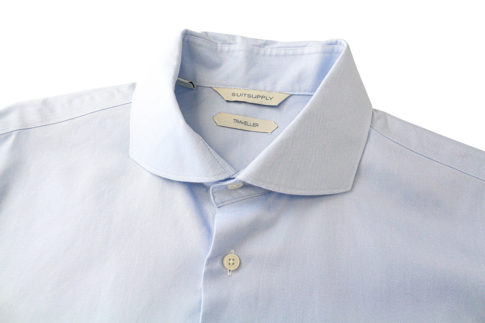 „SUITSUPPLY Traveller“ vyriški formalūs marškinėliai, 40–7/15,75 l, ypač ploni, mėlyni, medvilniniai 