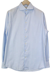 SUITSUPPLY Men's Formal Shirt 39/15.5 Slim Blue Cotton Cutaway Long Sleeve