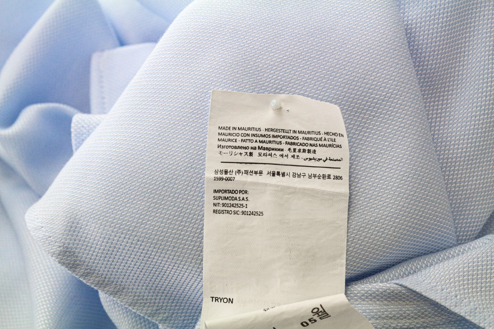 SUITSUPPLY Men's Formal Shirt 37/14.5 Slim Blue Cotton Cutaway Long Sleeve