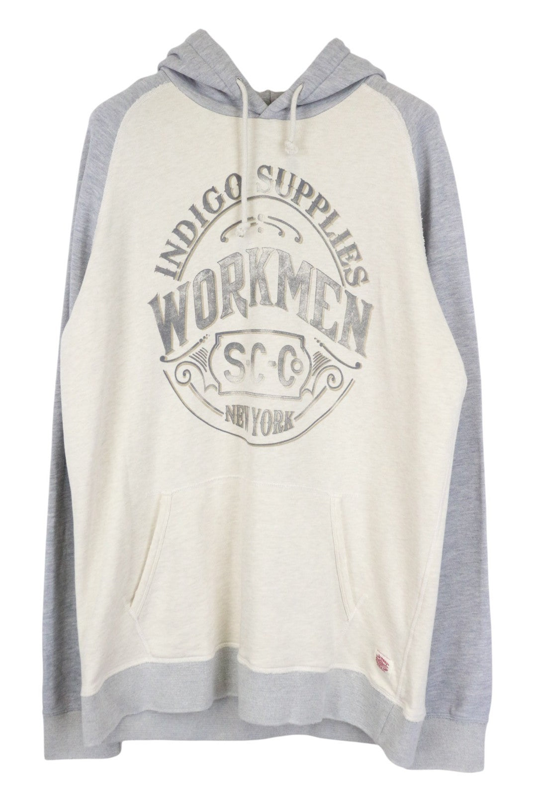 SCOTCH &amp; SODA vyriškas džemperis su gobtuvu, 2XL dydžio, ekru spalvos, su medvilnės mišinio melanžo spalvos džersio flisu. 