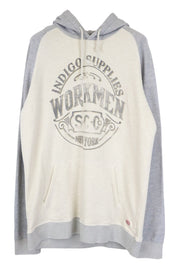 SCOTCH &amp; SODA vyriškas džemperis su gobtuvu, 2XL dydžio, ekru spalvos, su medvilnės mišinio melanžo spalvos džersio flisu. 