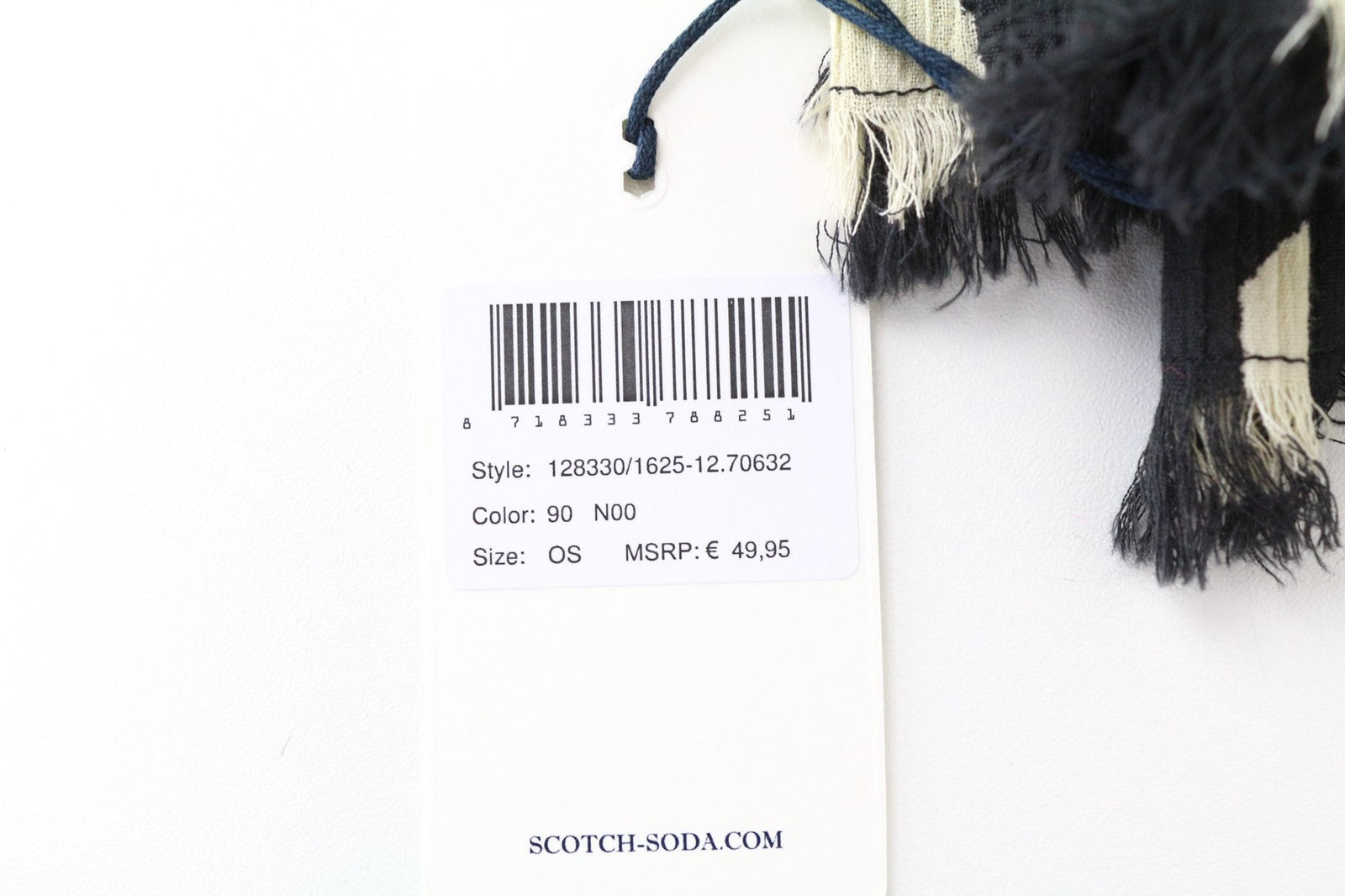 MAISON SCOTCH moteriškas šalikas OS juodas grynos medvilnės taškuotas lengvas 