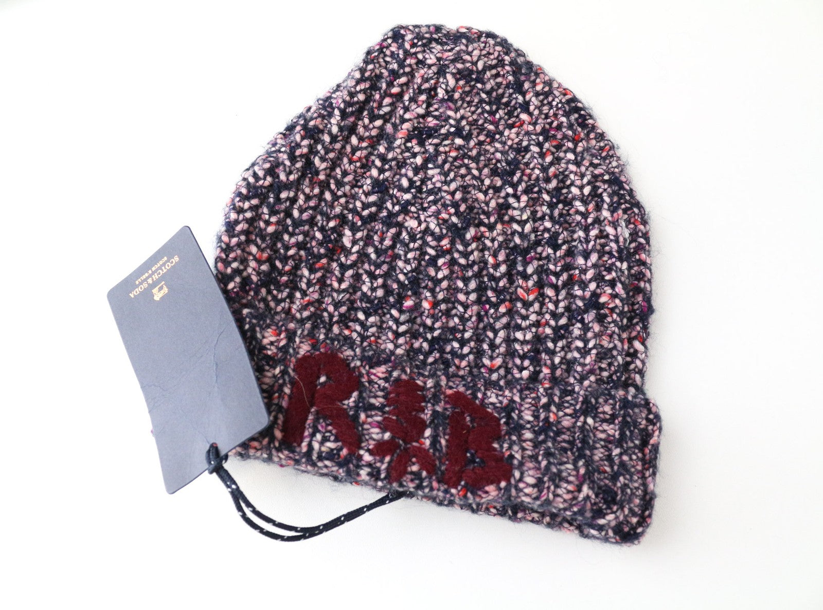 SCOTCH R'BELLE moteriška kepurė OS rožinė megzta, stora, lopyta vilnos mišinio kepurė 