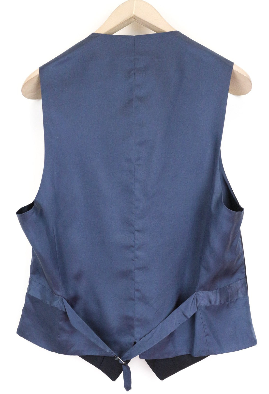 SUITSUPPLY Ferrara Men Waistcoat UK40R Blue Wool Single-Breasted Lined