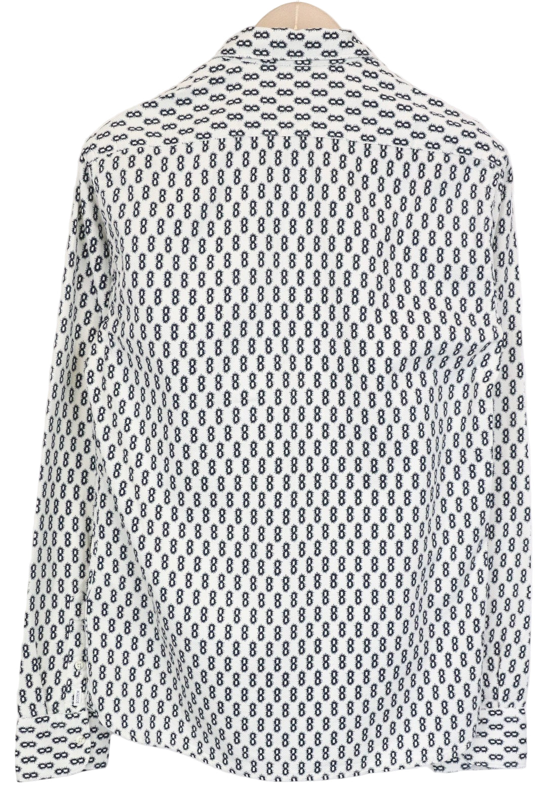 SCOTCH &amp; SODA vyriški marškinėliai M su sagomis, tamsiai mėlyni, klasikinio abstraktaus rašto, medvilniniai