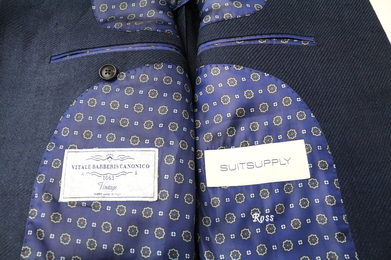 SUITSUPPLY La Spalla Men Blazer UK44R Slim Linen Silk Half-Lined Vintage