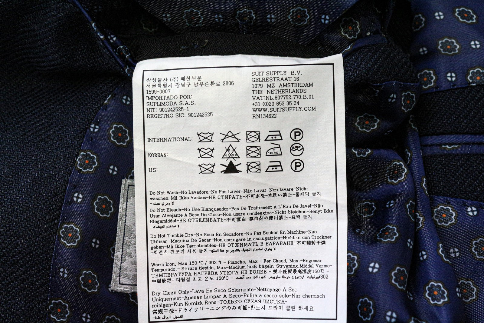 SUITSUPPLY La Spalla Men Blazer UK44R Slim Linen Silk Half-Lined Vintage