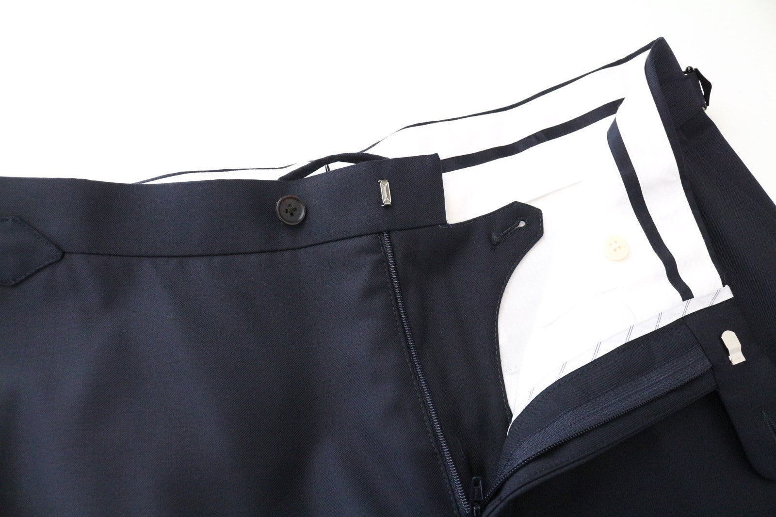 SUITSUPPLY Ferrara Men Suit UK38R Blue Slim 2-Piece Wool V-Neck Twill