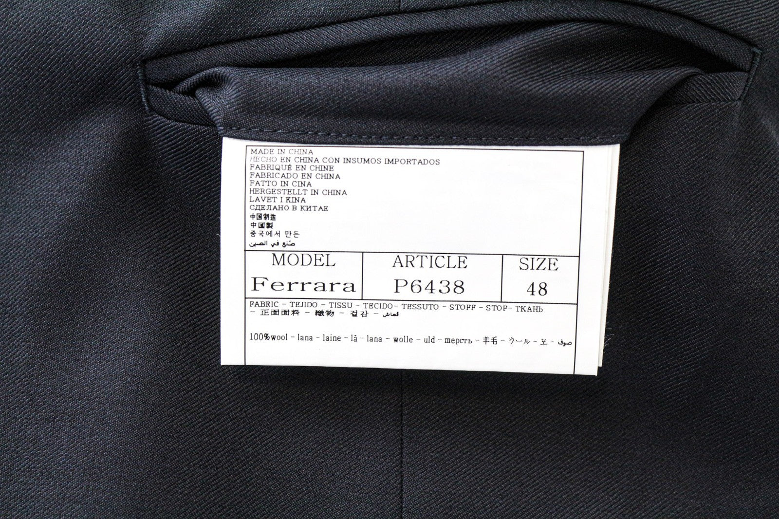 SUITSUPPLY Ferrara Men Suit UK38R Blue Slim 2-Piece Wool V-Neck Twill