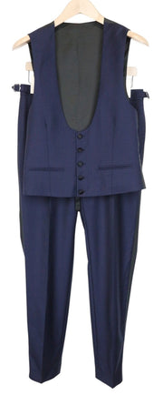 SUITSUPPLY U-Neck Men Suit UK36S Navy Slim 2-Piece Wool Tuxedo Classic