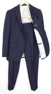 SUITSUPPLY La Spalla vyriškas kostiumas, UK38S, mėlynas, plonas, dviejų dalių, grynos vilnos, S120s 