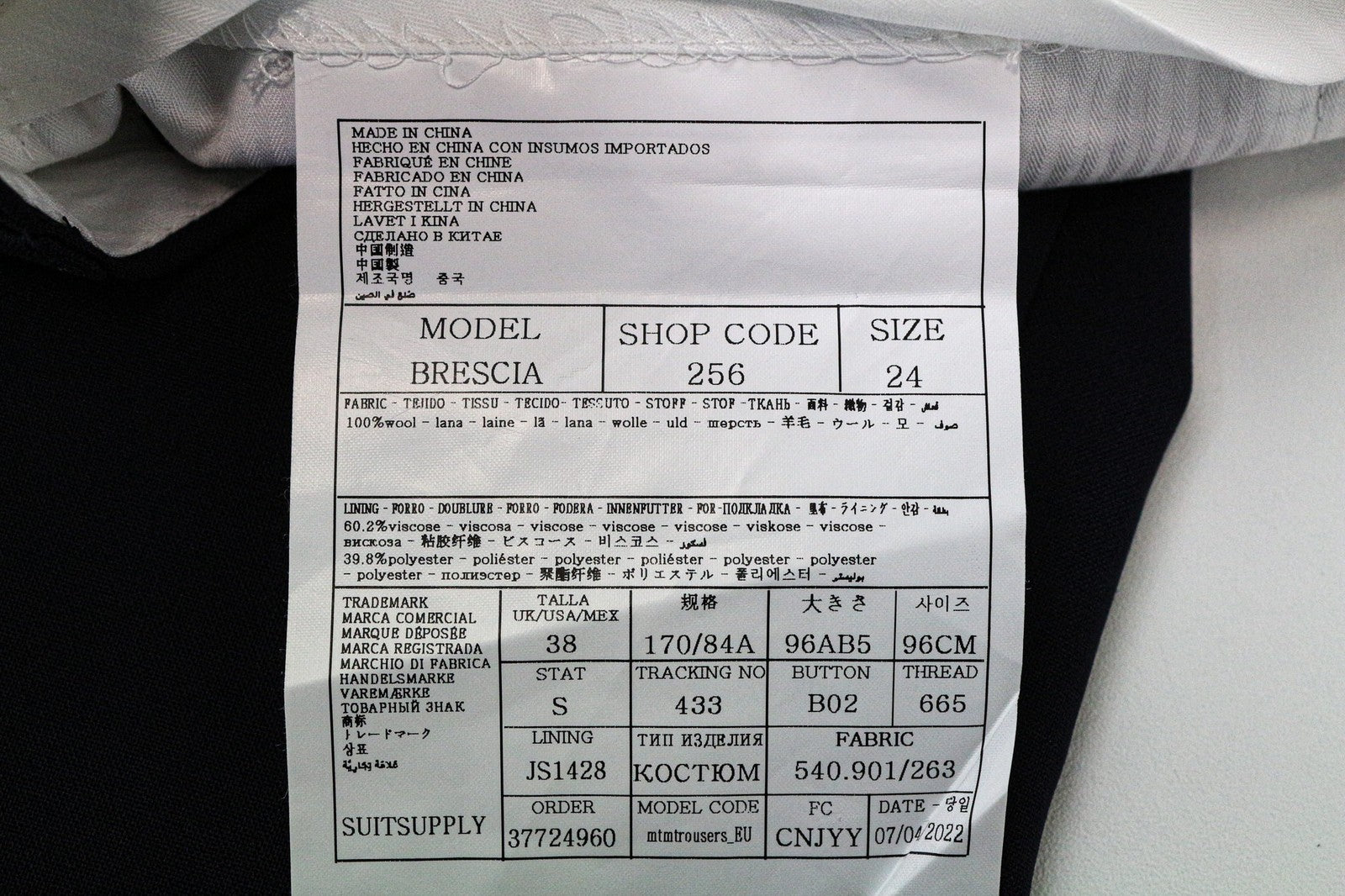 SUITSUPPLY La Spalla vyriškas kostiumas, UK38S, mėlynas, plonas, dviejų dalių, grynos vilnos, S120s 