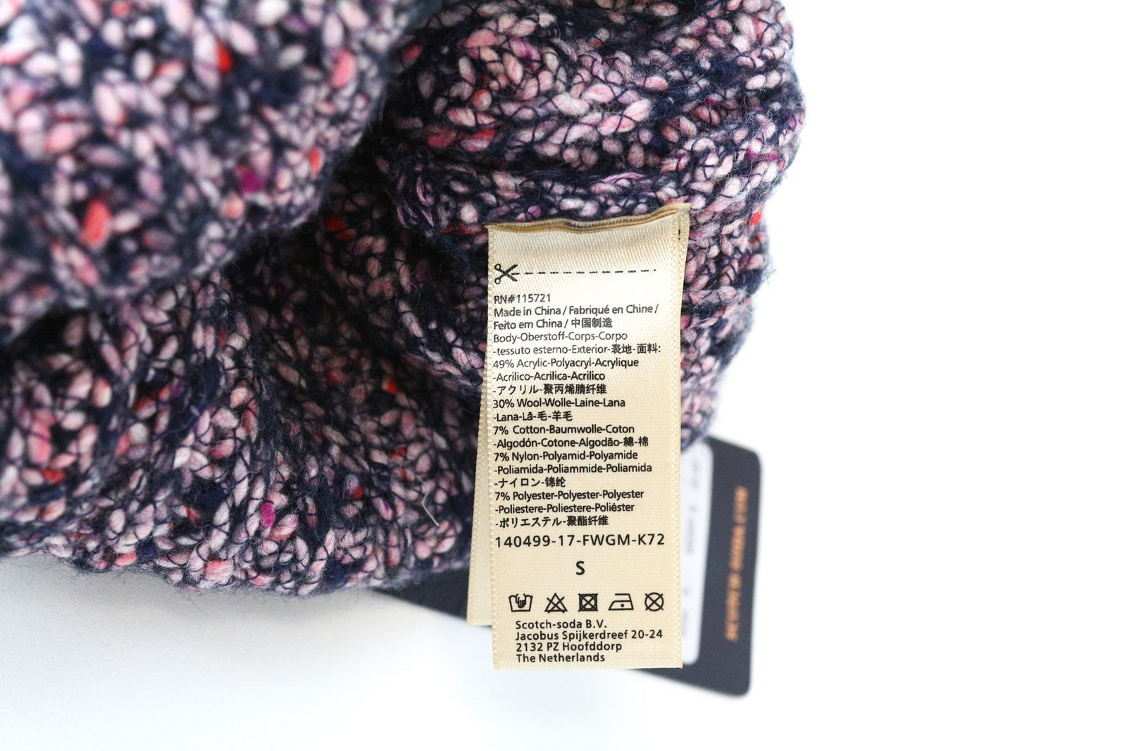 SCOTCH &amp; SODA moteriška kepurė S dydžio mergaitėms rožinė vilnos ir medvilnės mišinio megzta kepurė 