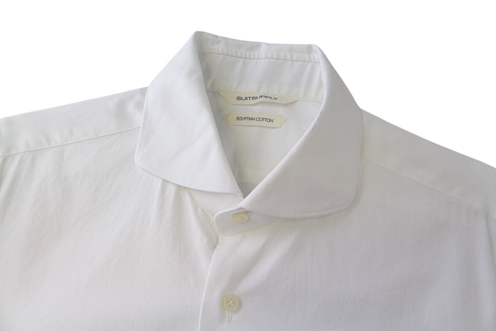 SUITSUPPLY vyriški oficialūs marškinėliai 40/15 3/4 Itin ploni balti medvilniniai ilgomis rankovėmis 