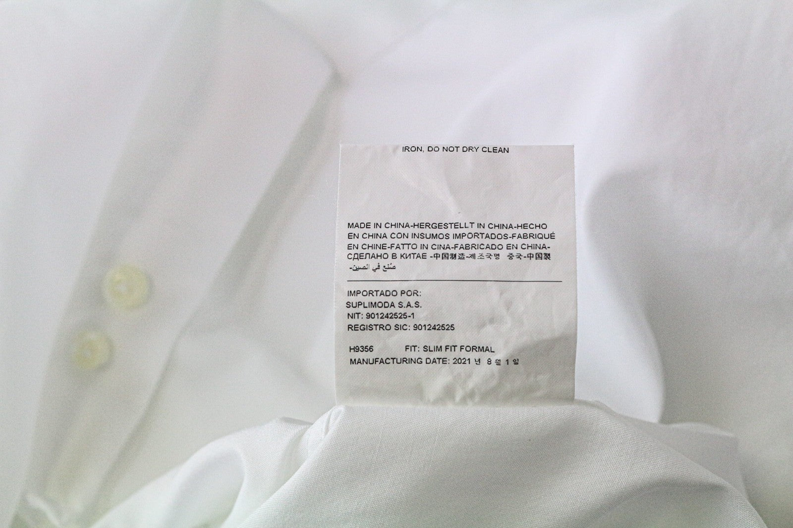 SUITSUPPLY vyriški formalūs marškiniai 40/15 3/4 ploni balti grynos medvilnės marškiniai su iškirpte apykakle 