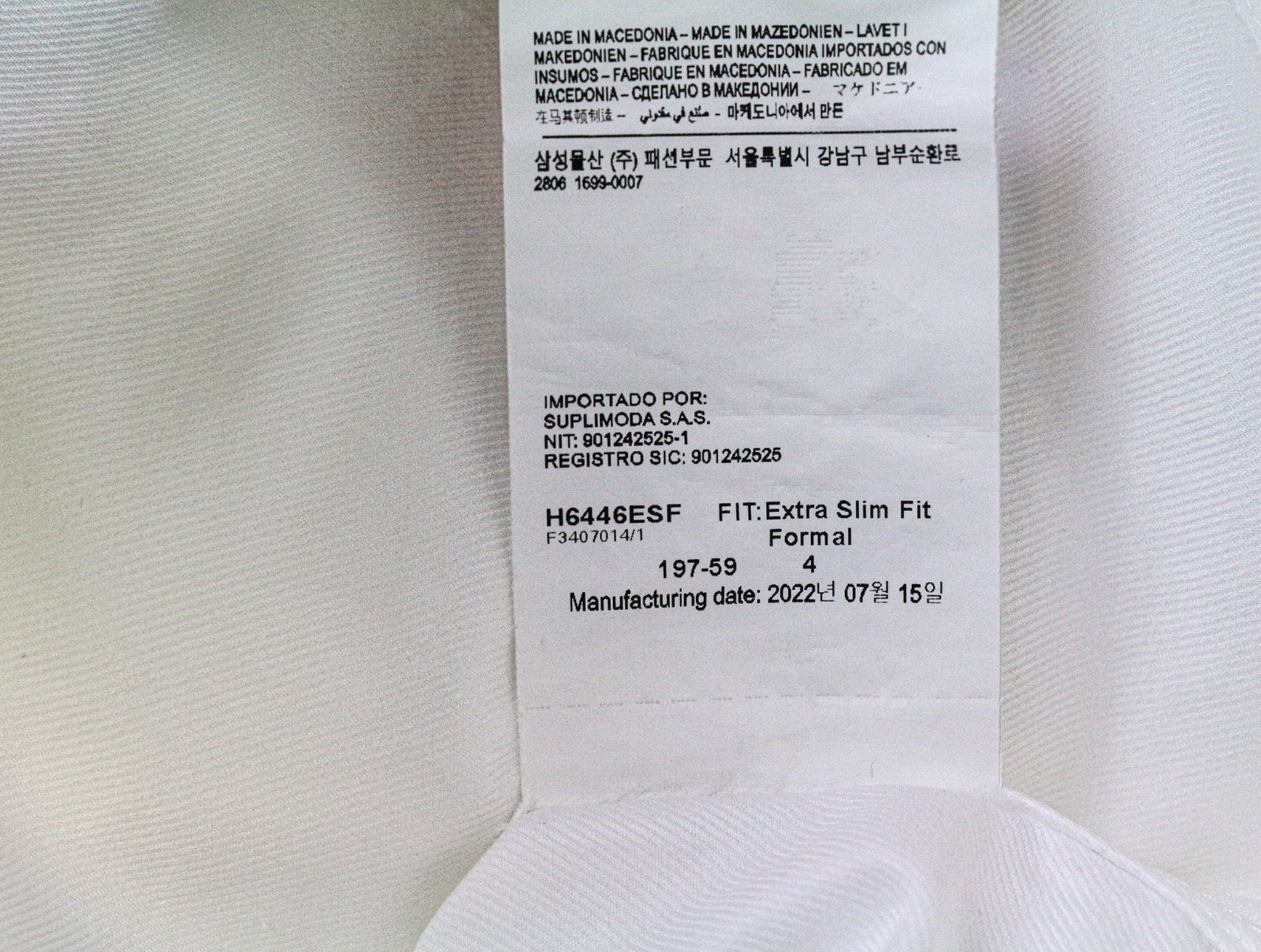 SUITSUPPLY vyriški formalūs marškinėliai 39L/40L/15 1/2L/15 3/4L itin ploni balti medvilniniai marškiniai 