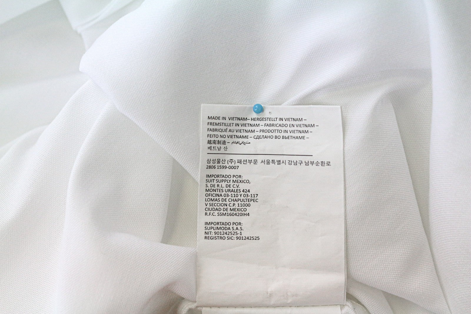 „SUITSUPPLY“ vyriški formalūs marškiniai, 39 cm, balti, ploni, grynos medvilnės dryžuoti marškiniai su sagomis 