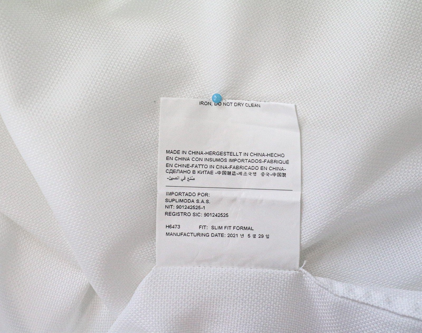 SUITSUPPLY Traveller Men's Formal Shirt 38/15 Slim White Cotton Spread Collar