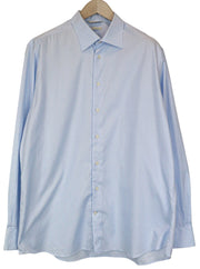 SUITSUPPLY Men's Formal Shirt 45/17 3/4 Slim Blue Pure Cotton Long Sleeve